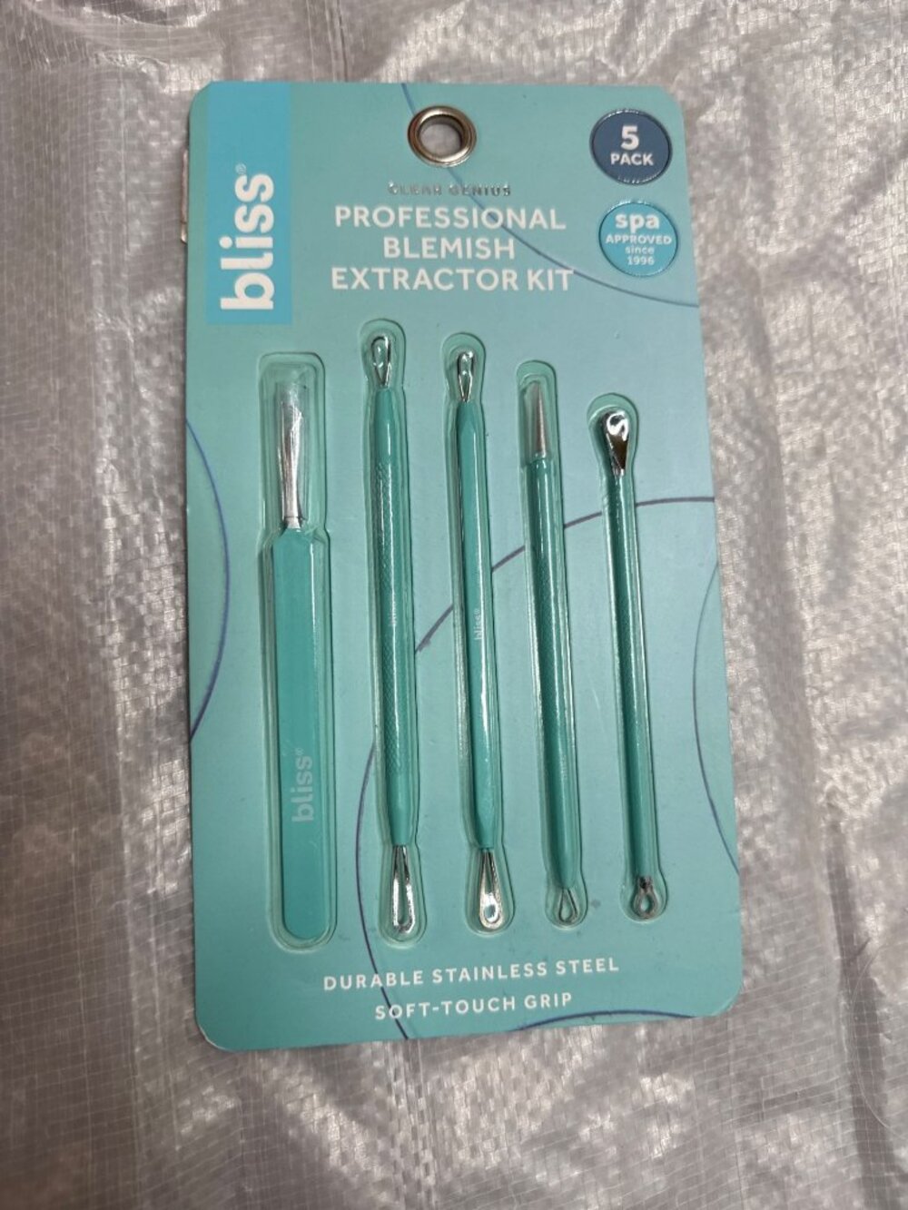 5pc Bliss Professional Blemish Extraction Kit stainless steel Blue New